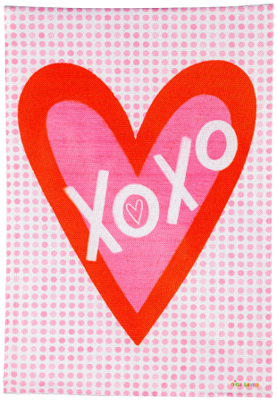 XoXo Burlap Garden Flag