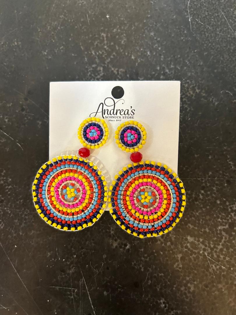 Circular Beaded Earrings