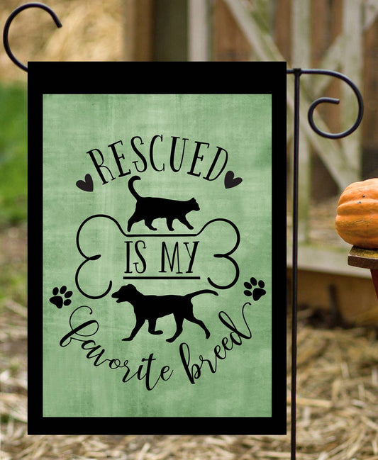 Animal Rescue Green Garden Flag G1227