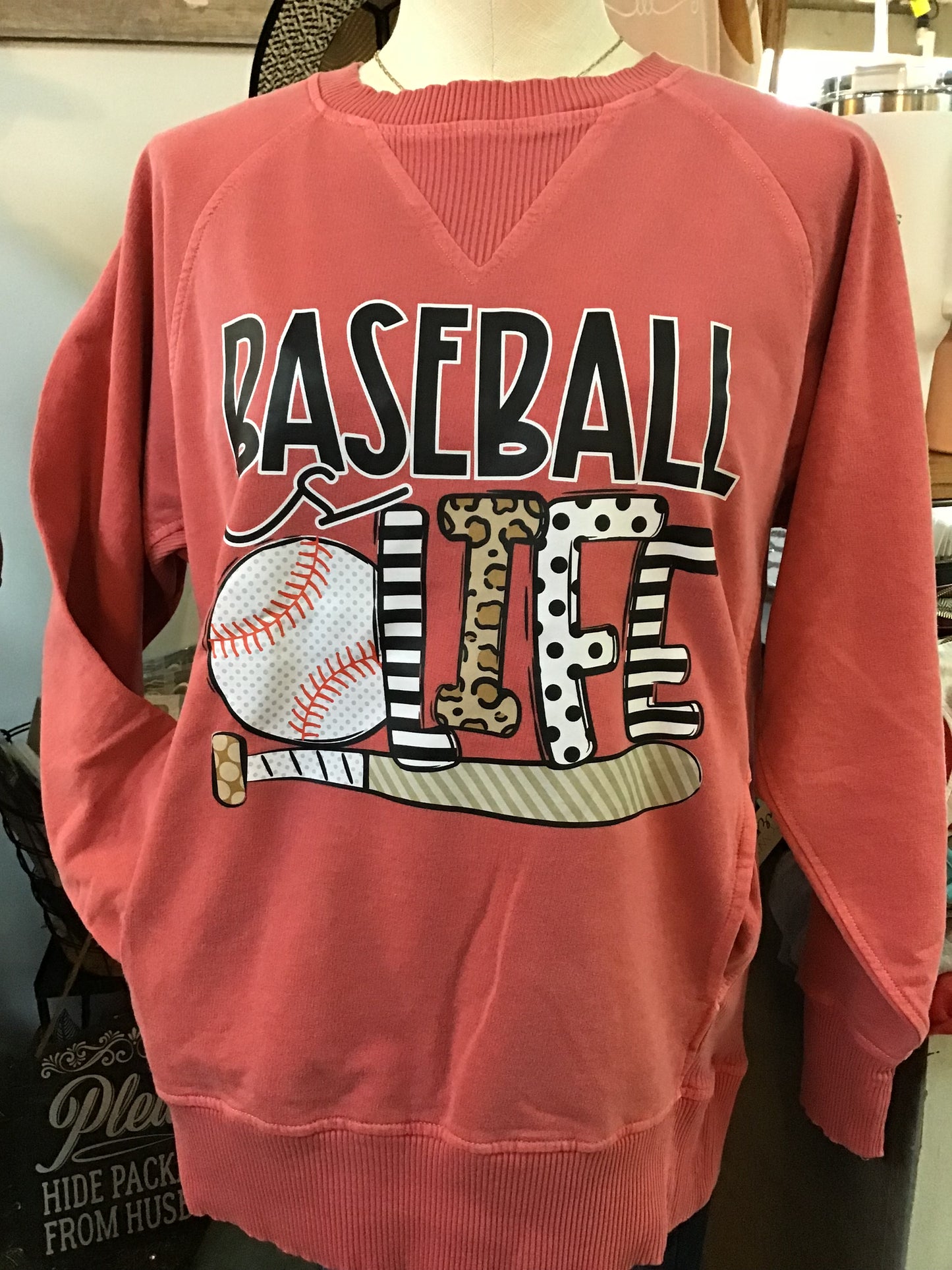 Red Baseball is Life Sweatshirt