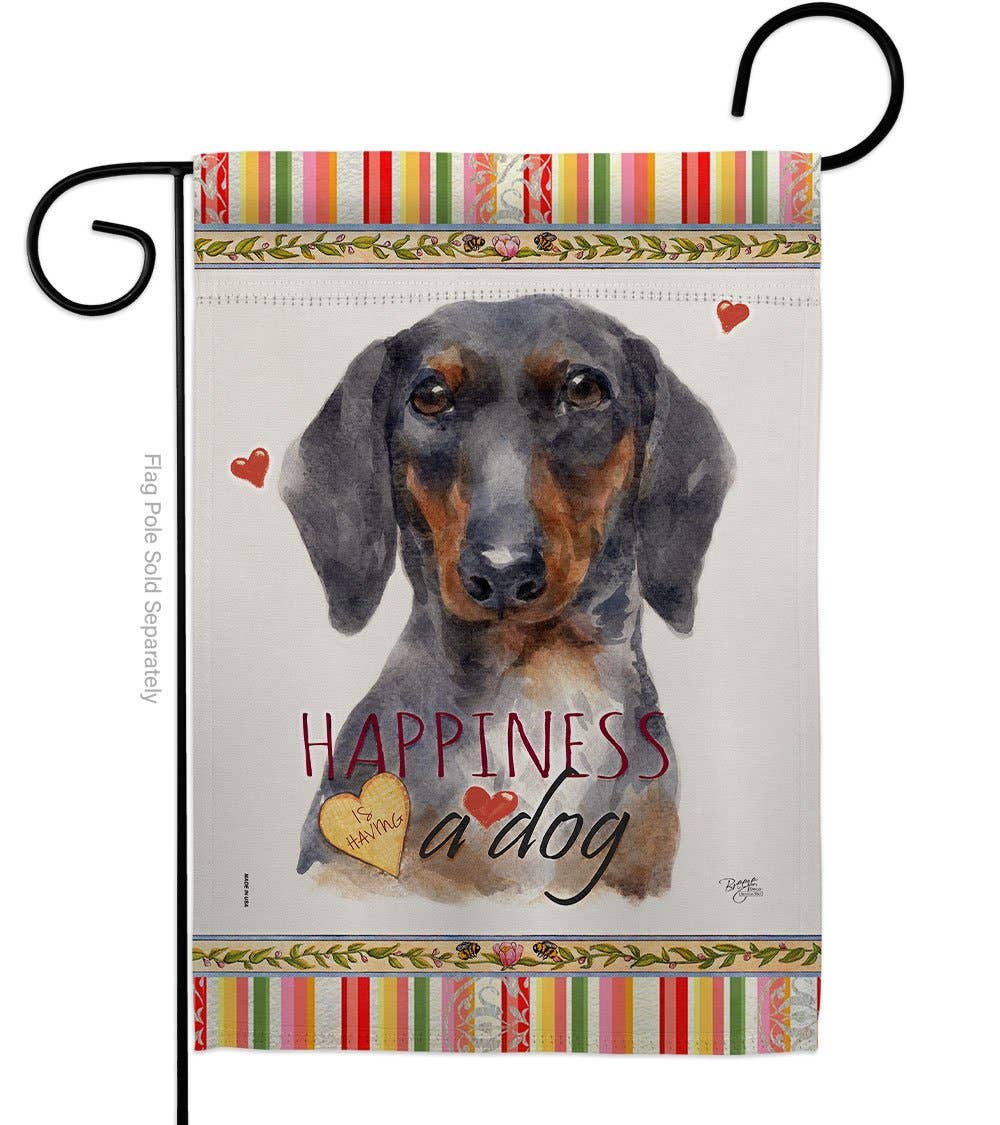 Black & Tan Dachshund Happiness Animals Dog Decor Flag