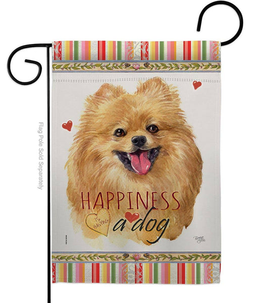 Pomeranian Happiness Animals Dog Decor Flag