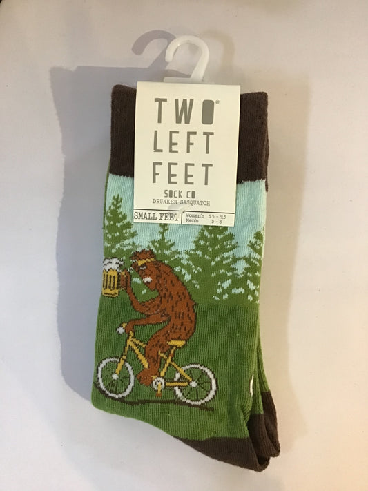 TWO LEFT FEET Drunken Sasquatch Socks