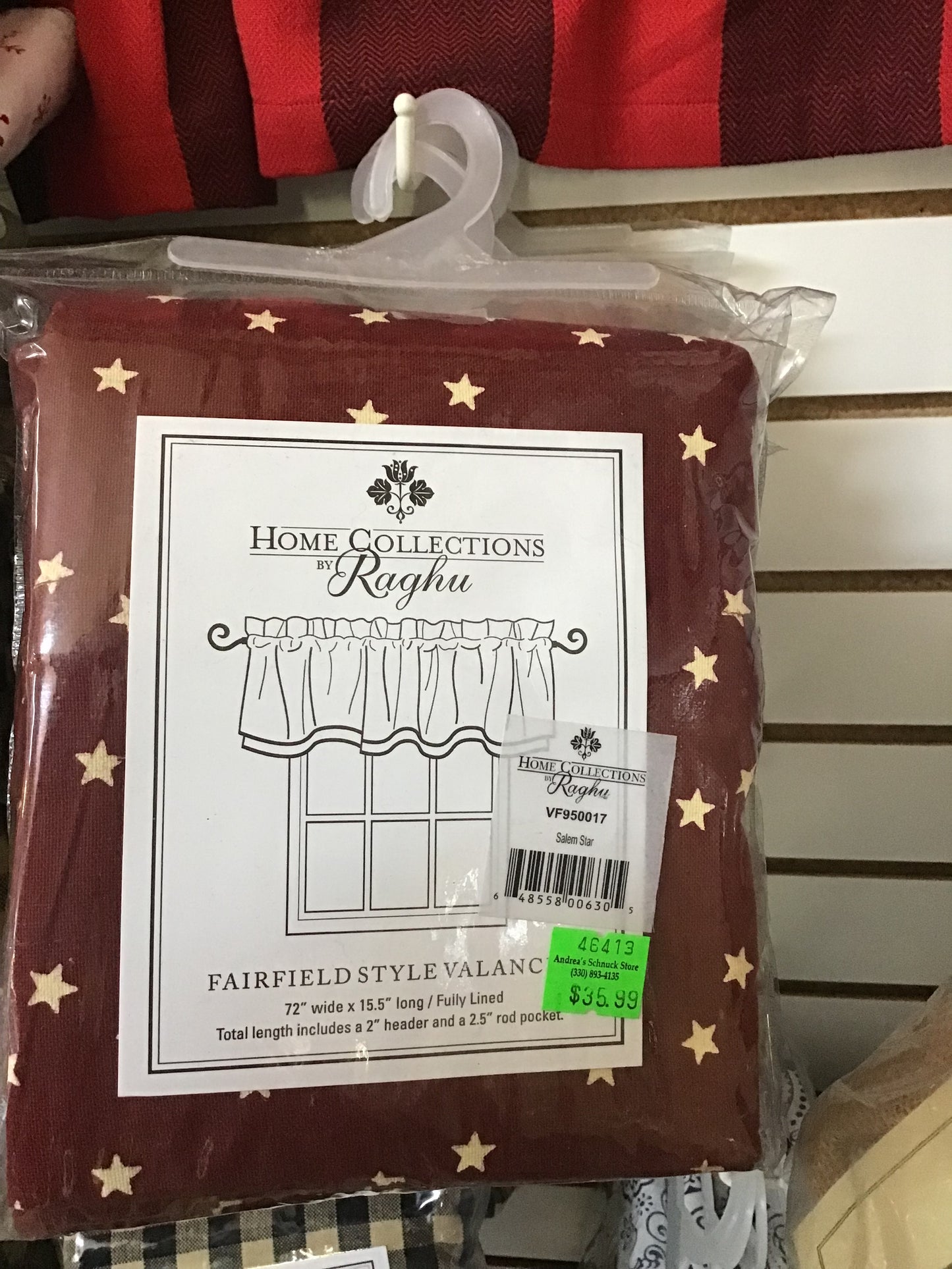 Fairfield Style Valance Salem Star Burgundy