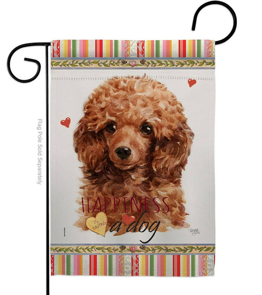 Two Group Flag Co - Miniature Poodle Happiness Animals Dog Decor Flag