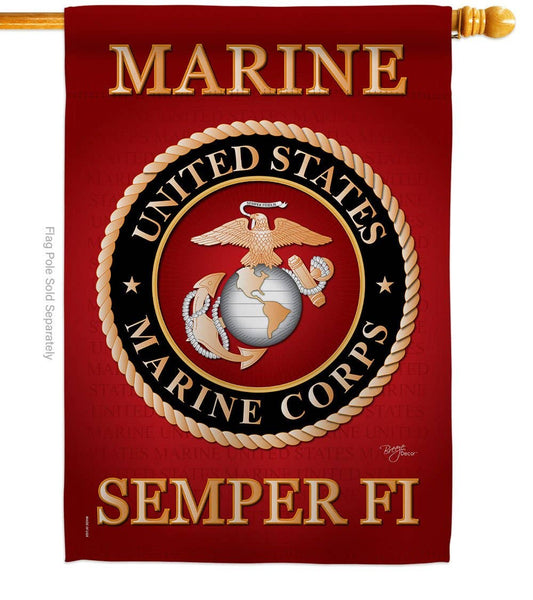 Two Group Flag Co - Marine Corps Armed Forces Military Decor Flag