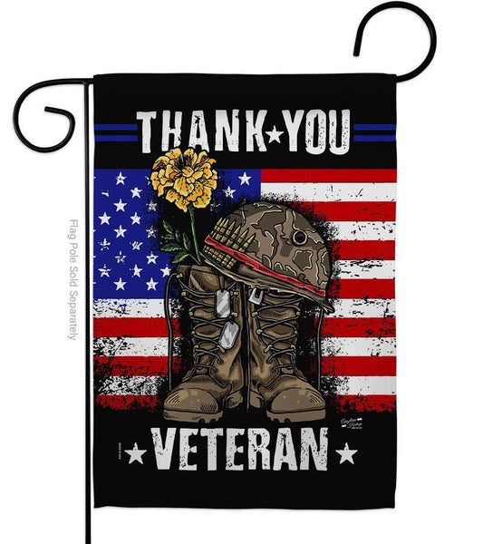 Two Group Flag Co - Thank you Veteran Armed Forces Decor Flag