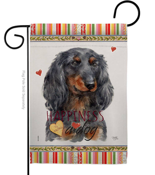 Blue Long Hair Dachshund Happiness Animals Dog Decor Flag