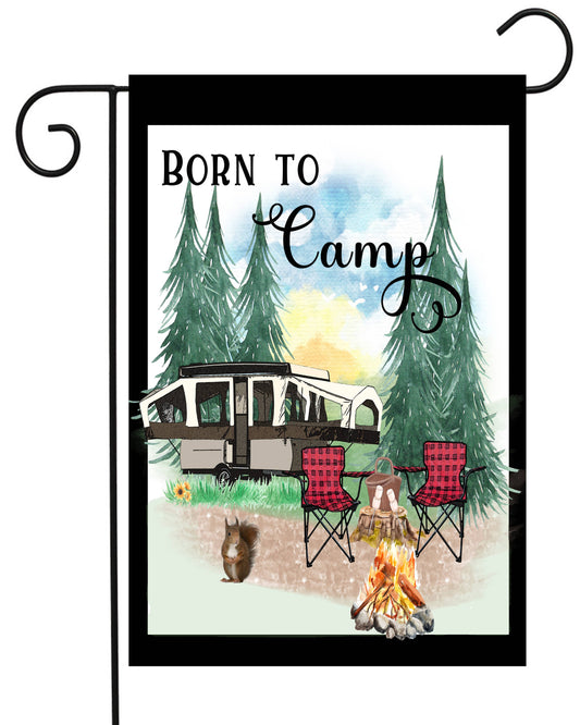 Born To Camp Garden Flag G2275