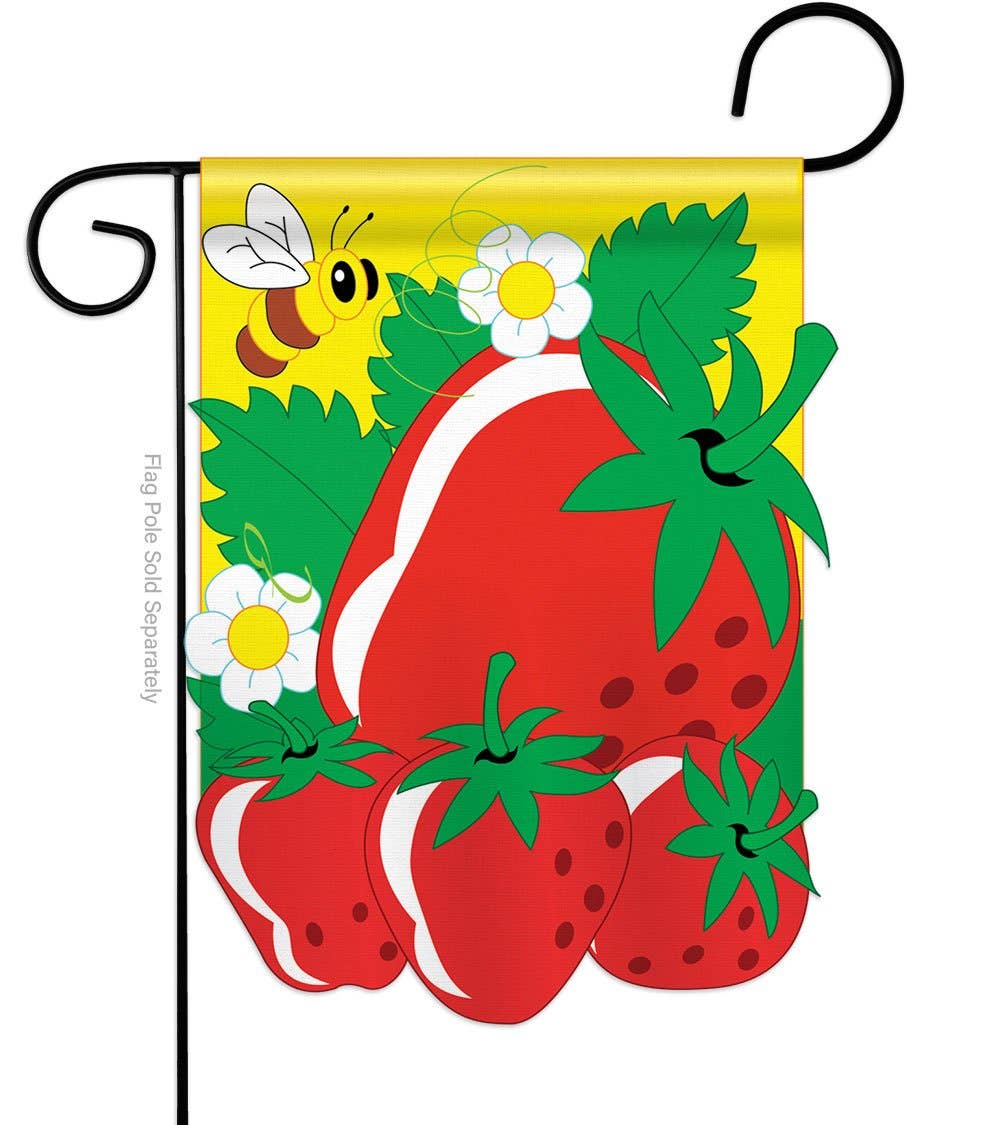 Strawberries Garden Food Fruit Friends Decor Flag