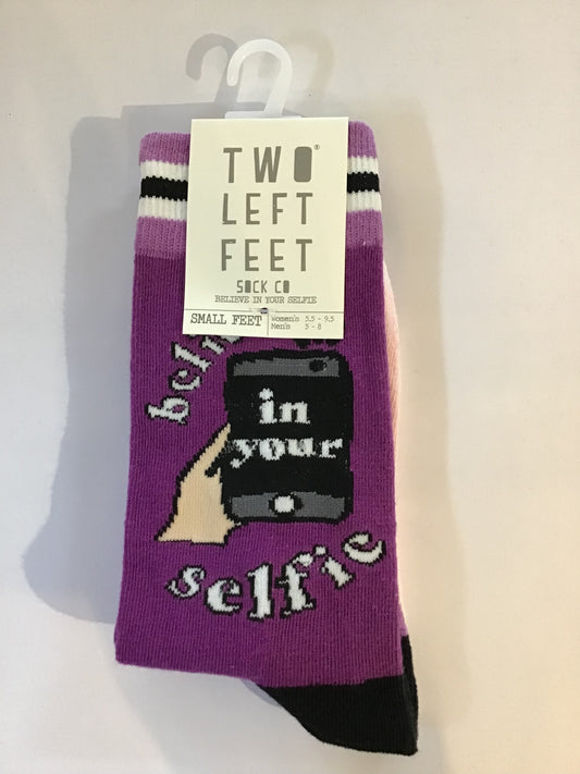 TWO LEFT FEET Believe in your Selfie Socks