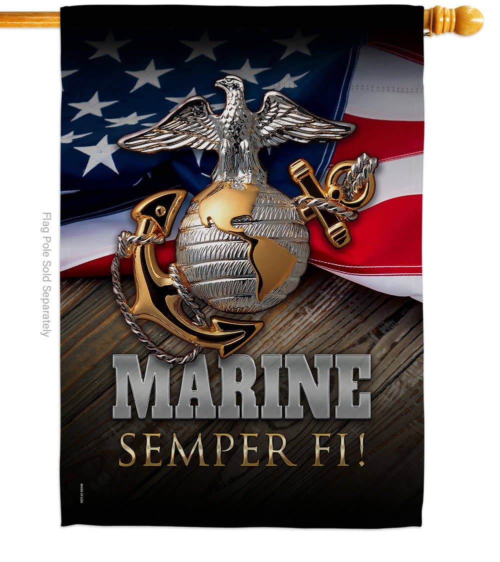 Two Group Flag Co - Marine Semper Fi Armed Forces Military Corps Decor Flag