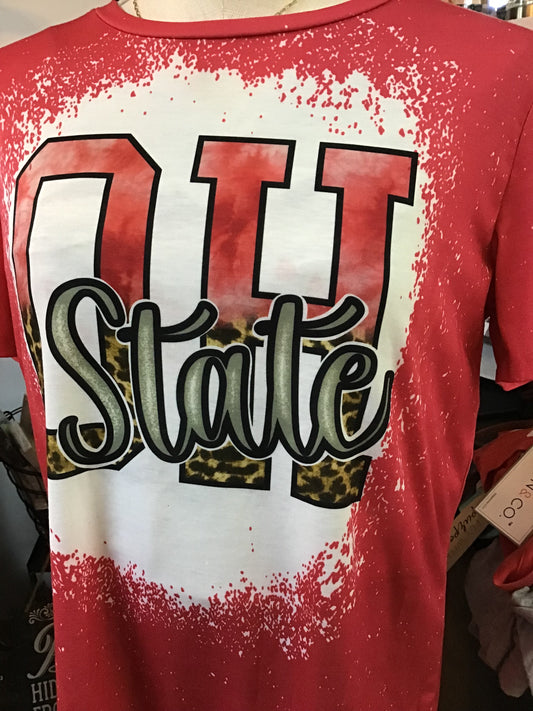 OH State Bleached Crew Neck T-Shirt