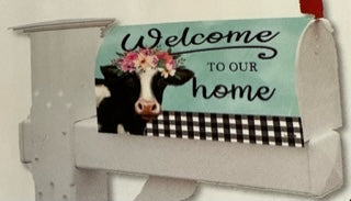Floral Cow Farmhouse Mailbox Cover