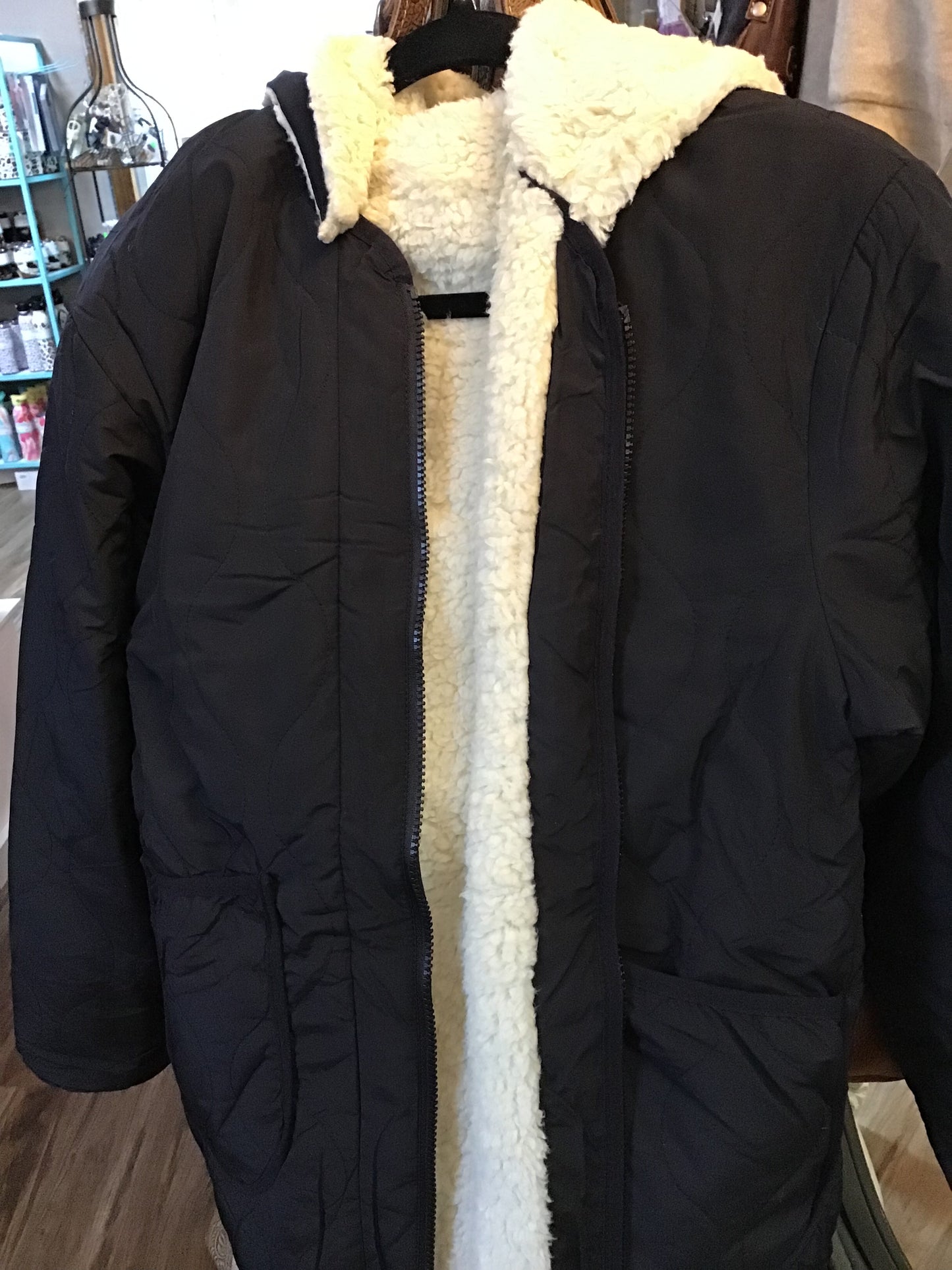 Reversible faux fur coat three colors