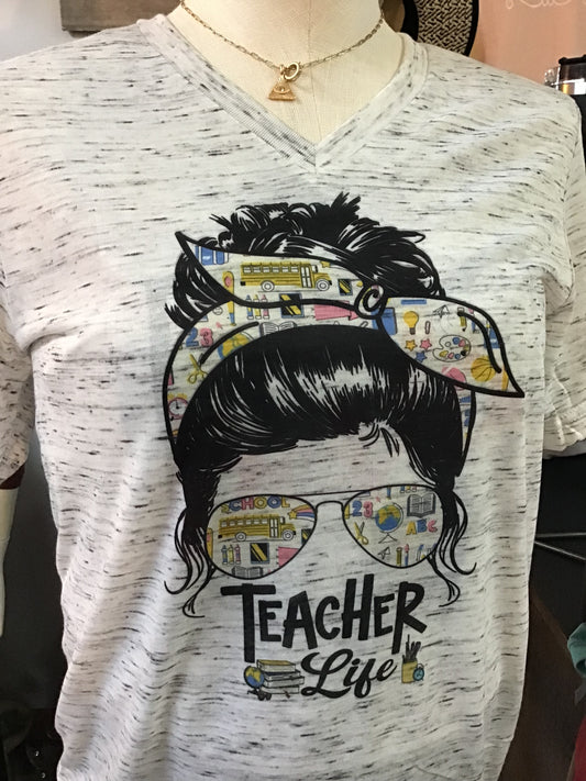Teacher Life V-Neck T-Shirt