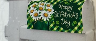 Happy St. Patrick's Day Flower Pattern Mailbox Cover