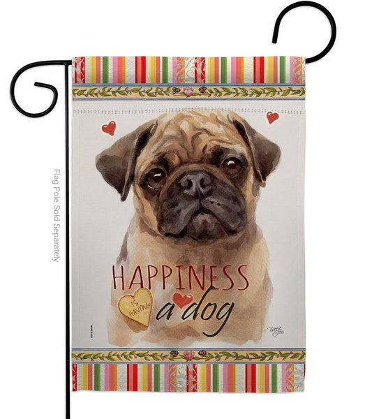 Fawn Pug Happiness Animals Dog Decor Flag