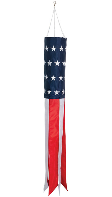 Traditional American Flag Embroidered Windsock