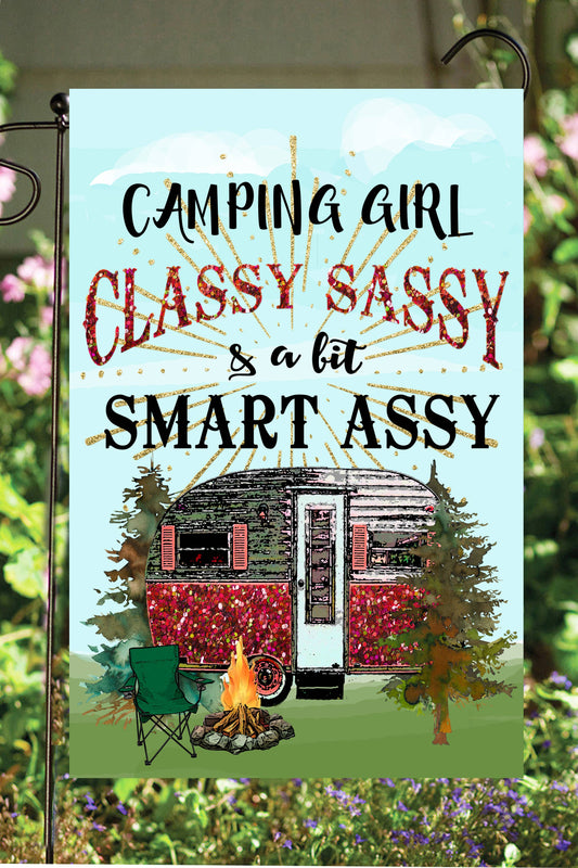 Camping Girl - Smart Assy Garden Flag G1523