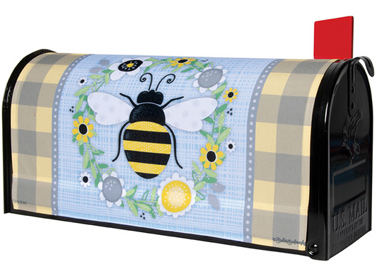 Bee Wreath Mailbox Cover