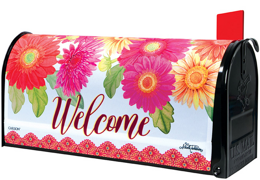 Bright Flowers Mailbox Cover