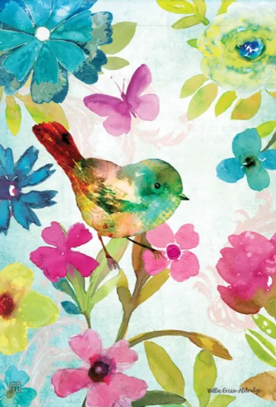 Curious Bird Garden Flag