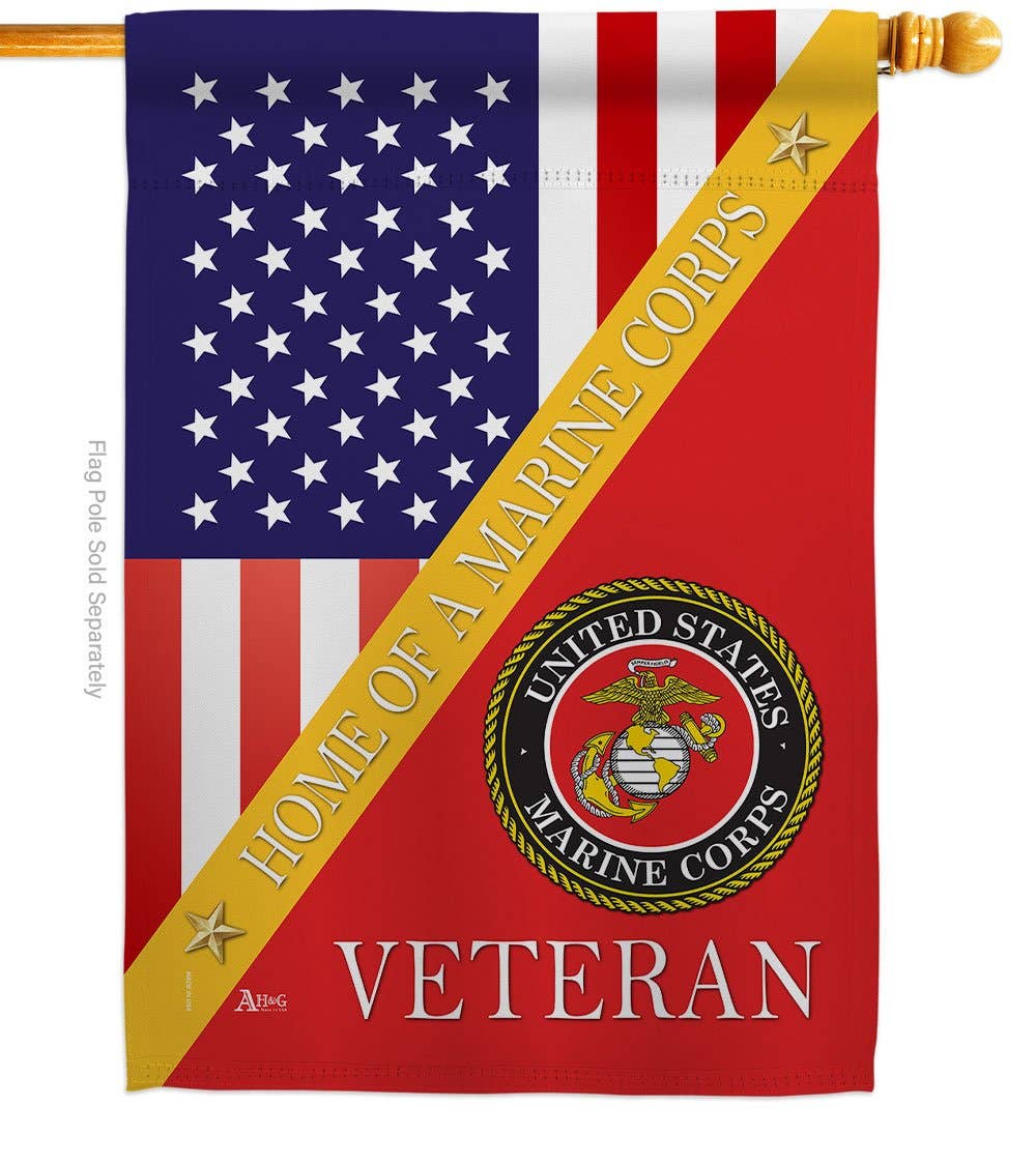 Home of Marine Corps Armed Forces Military USA Veteran Flag