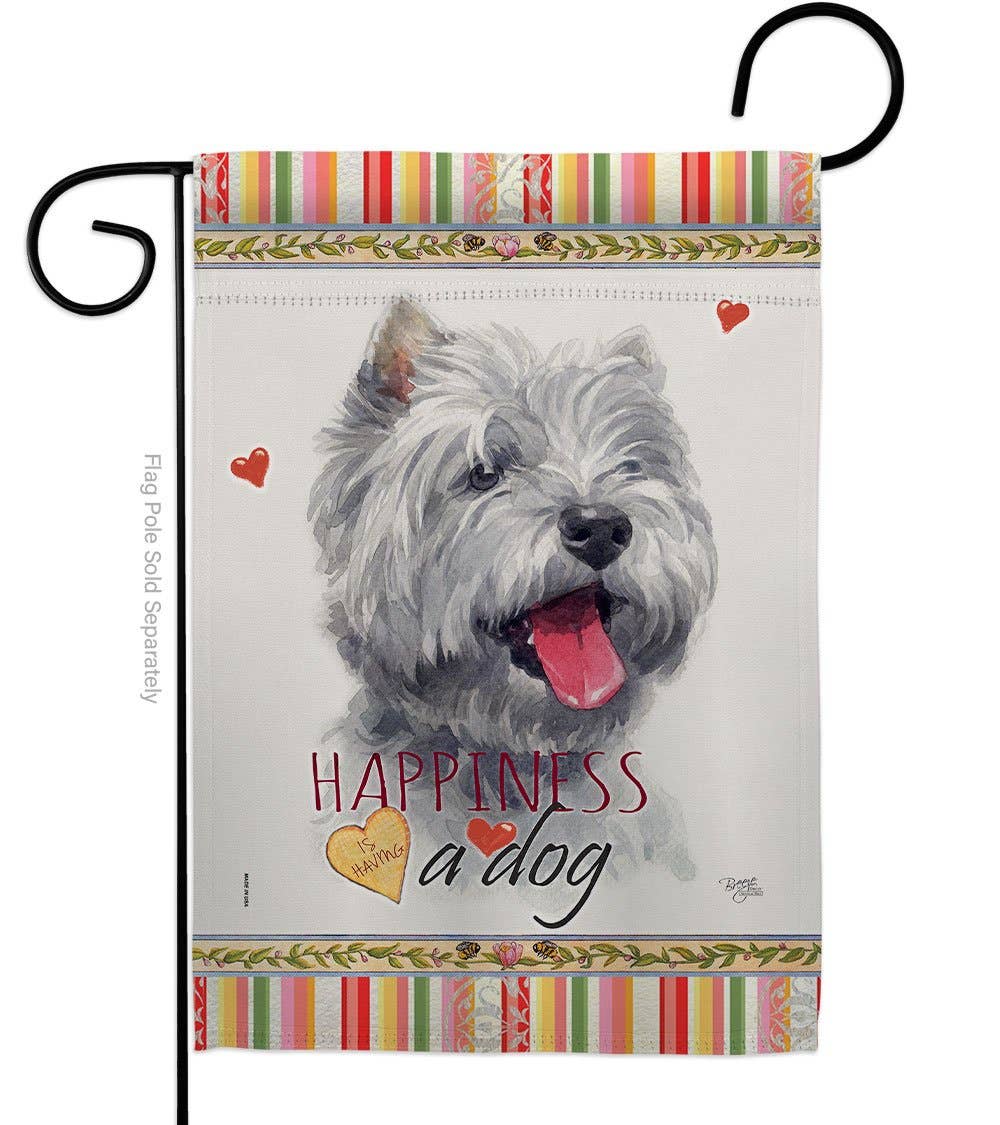 Flag Westie Happiness Dog National Day Garden House 2-Sided