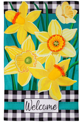 Daffodil Garden Burlap Flag