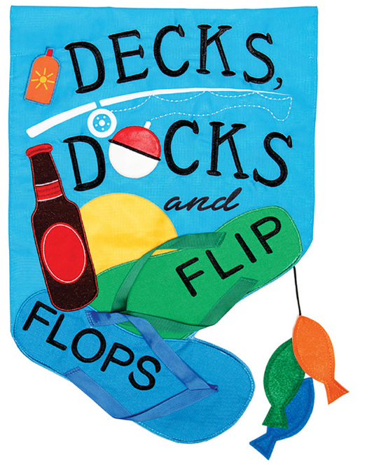 Decks & Docks Double Applique Garden Flag