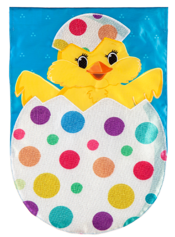 Polka Dot Easter Egg Applique Garden Flag