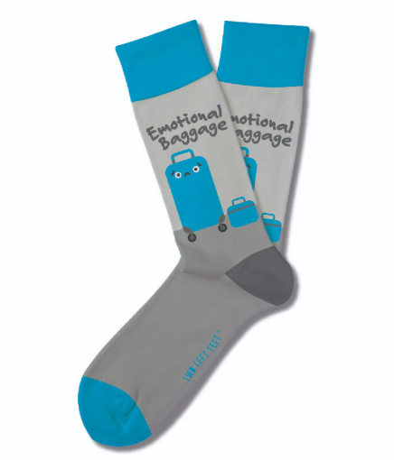 TWO LEFT FEET CHATTERBOX Emotional Baggage Socks