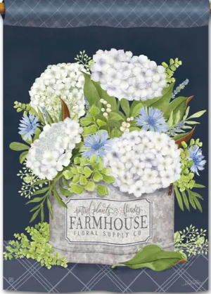 Farmhouse Flowers Large Flag