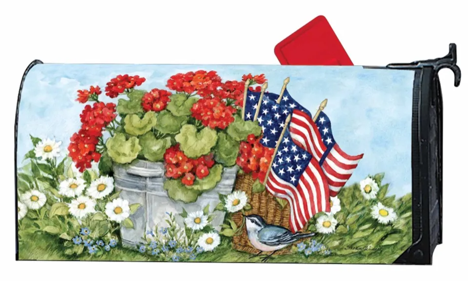 Flags & Flowers Mailbox Cover