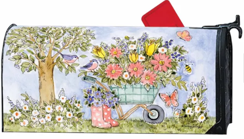 Flower Cart MailWrap Mailbox Cover