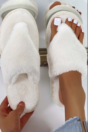 Fluffy Flip Flop Slippers Two Colors