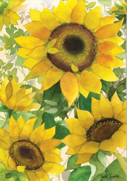 Gathering Sunflowers Garden Flag