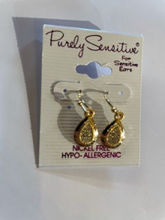 Purely Sensitive Gold Tone Earrings PIERCED