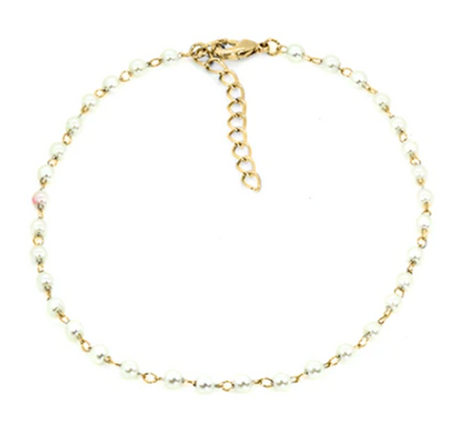 Pearl Anklet Gold-Tone or Silver-Tone
