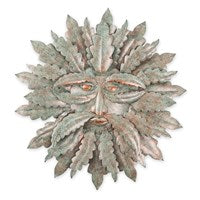 Handcrafted Metal Indoor/Outdoor Green Man Wall Art