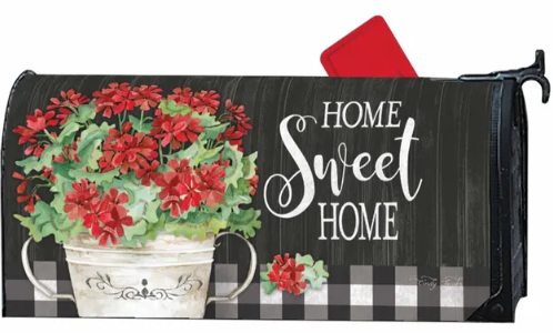 Sweet Home Geraniums MailWrap Mailbox Cover
