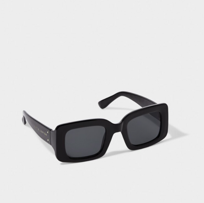 CRETE SUNGLASSES | Black | 1 7/16" x 5 3/4" x 6 1/16"