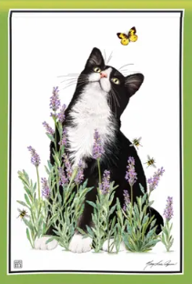 Lavender Cat Garden Flag