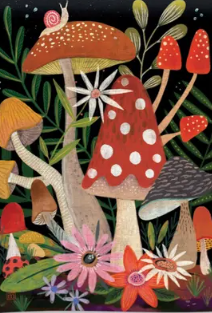 Mushroom Garden Colorful Garden Flag