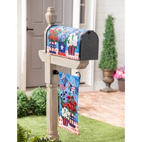 Patriotic Flower Pot Sublimated Mailbox Cover