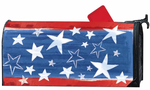 Patriotic Stars Mailbox Cover