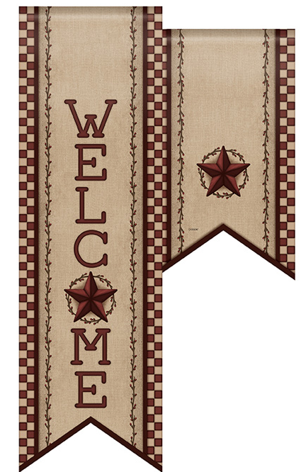 Primitive Welcome Door Banner