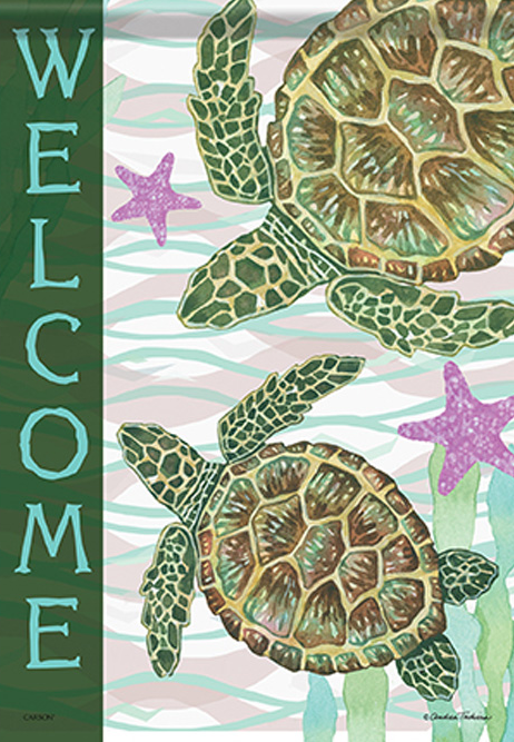Sea Turtle Welcome Dura Soft™ Flag