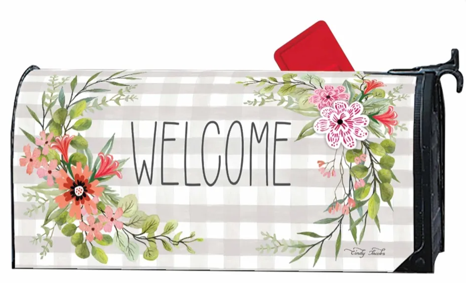 Summertime Gingham MailWrap Mailbox Cover